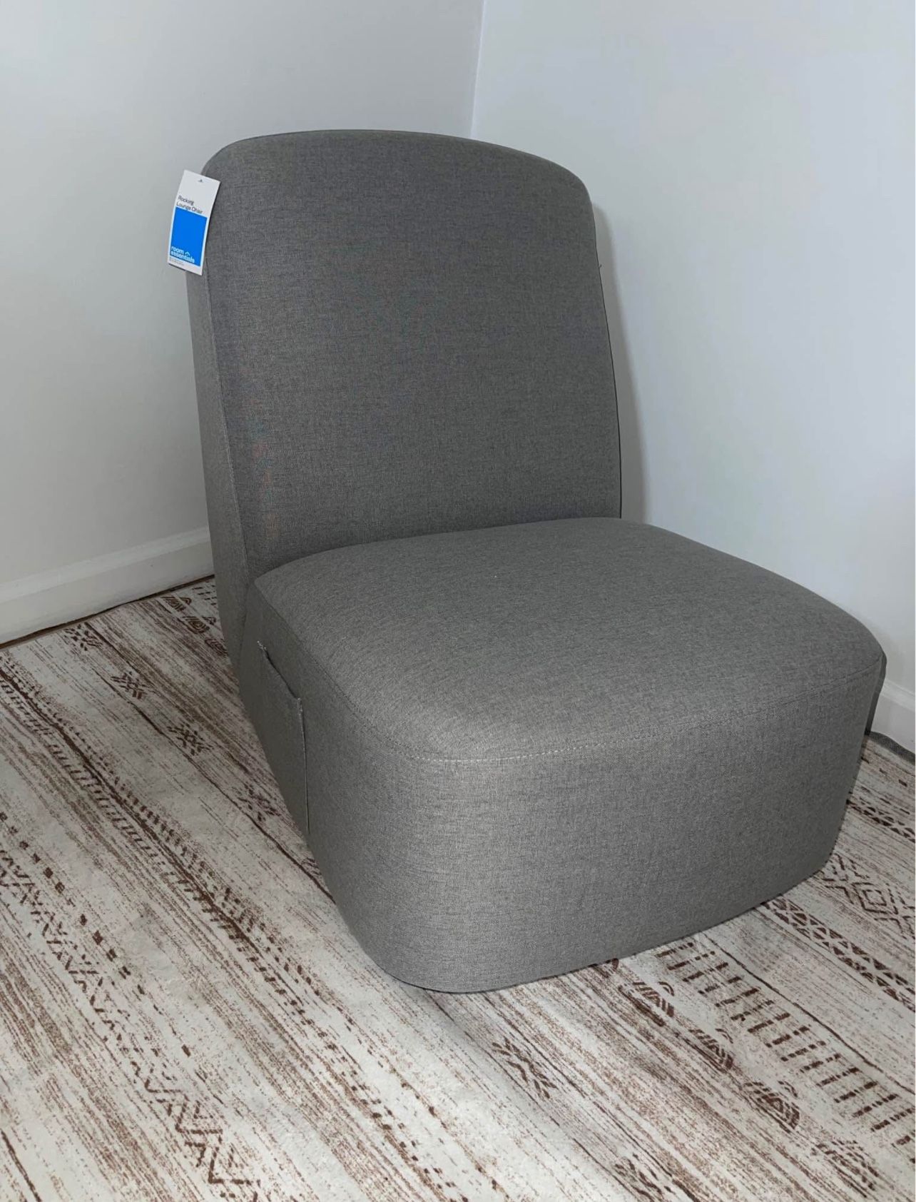 Floor Lounge Dorm Chair Gray - Room Essentials™: Polyester Upholstered, No Assembly, Modern Rocker