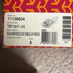 Tory Burch Sz 8 Navy Wedges 