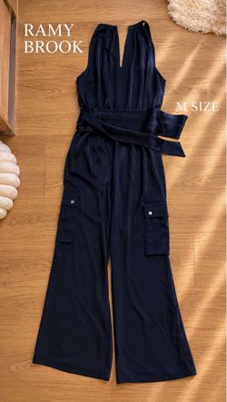 Ramy Brook Navy Wide-Leg Jumpsuit – Size M
