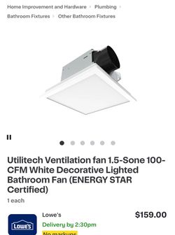 Utilitech 100-CFM Lighted Bathroom Exhaust Fan
