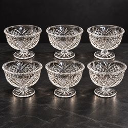 Set of 6 small Crystal Dessert Bowls