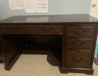 Wood Study Desk with Drawers Furniture
