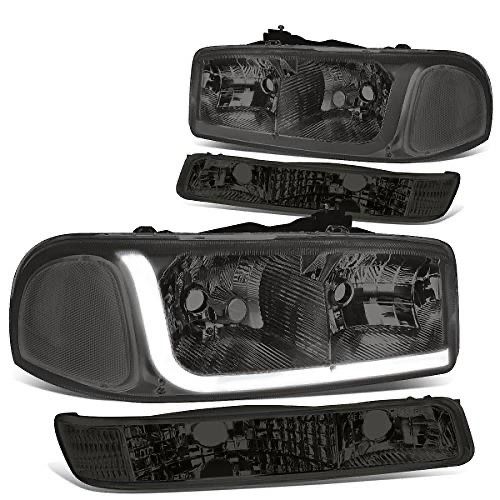 LA Zona Auto Parts 1999 To 2006 GMC Sierra Yukon Smoked Headlights Luces Micas Calaveras Faros DRL Lights Luz Ahumadas Denali