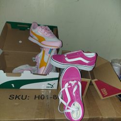 Girls Size 12  New  Puma , And Van's Sneakers $40.00 each Pr