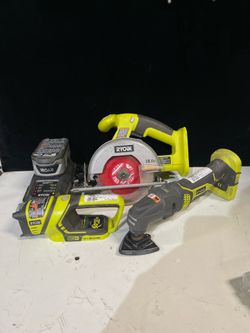 Ryobi 18V 3-Tool Combo Set W/ Circular Saw, Multi Tool, Work Light, Battery & Charger