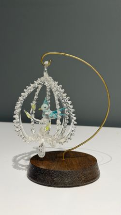 Vintage Spun Glass bird cage Ornaments
