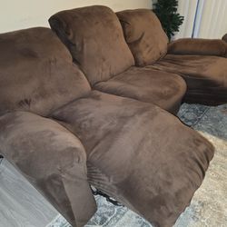 Brown 3-Seat Recliner Sofa