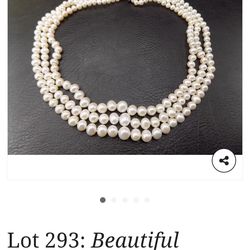 Belle de Mer 3 strand pearl necklace (antique)