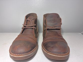 Clark Brown Leather Chukka Desert Boots