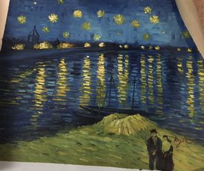 Reproduction Oil Painting of Starry Night Over the Rhone by Vincent van Gogh On Canvas