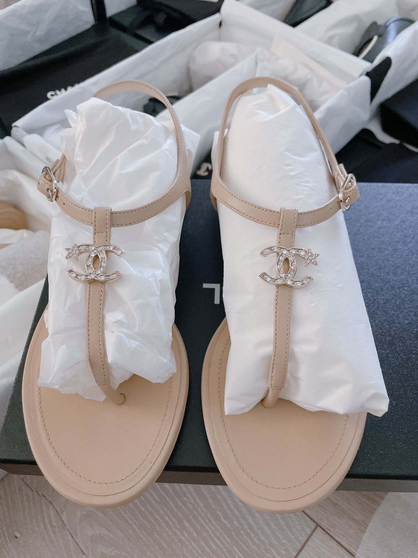 New- Chanel Flat Sandals (Size 35.5 ,36.5) for Sale in Concord, CA - OfferUp