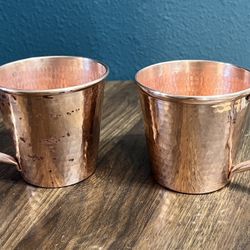 Sertodo Dignidad Moscow Mule Copper Mugs Hand Hammered Set of Two Cups Patina