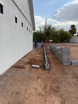 Masonry fence block walls