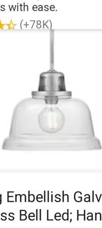 New Progress Lighting Embellish Galvanized Coastal Clear Glass Bell Pendant Light shade only brand new 3 available. $25 each

NEW SHADE ONLY