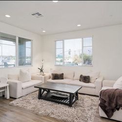 Living Spaces Utopia 96" Sofa, Utopia 57" Oversized Chair