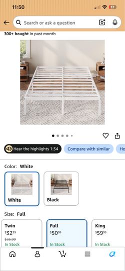 Full white metal frame