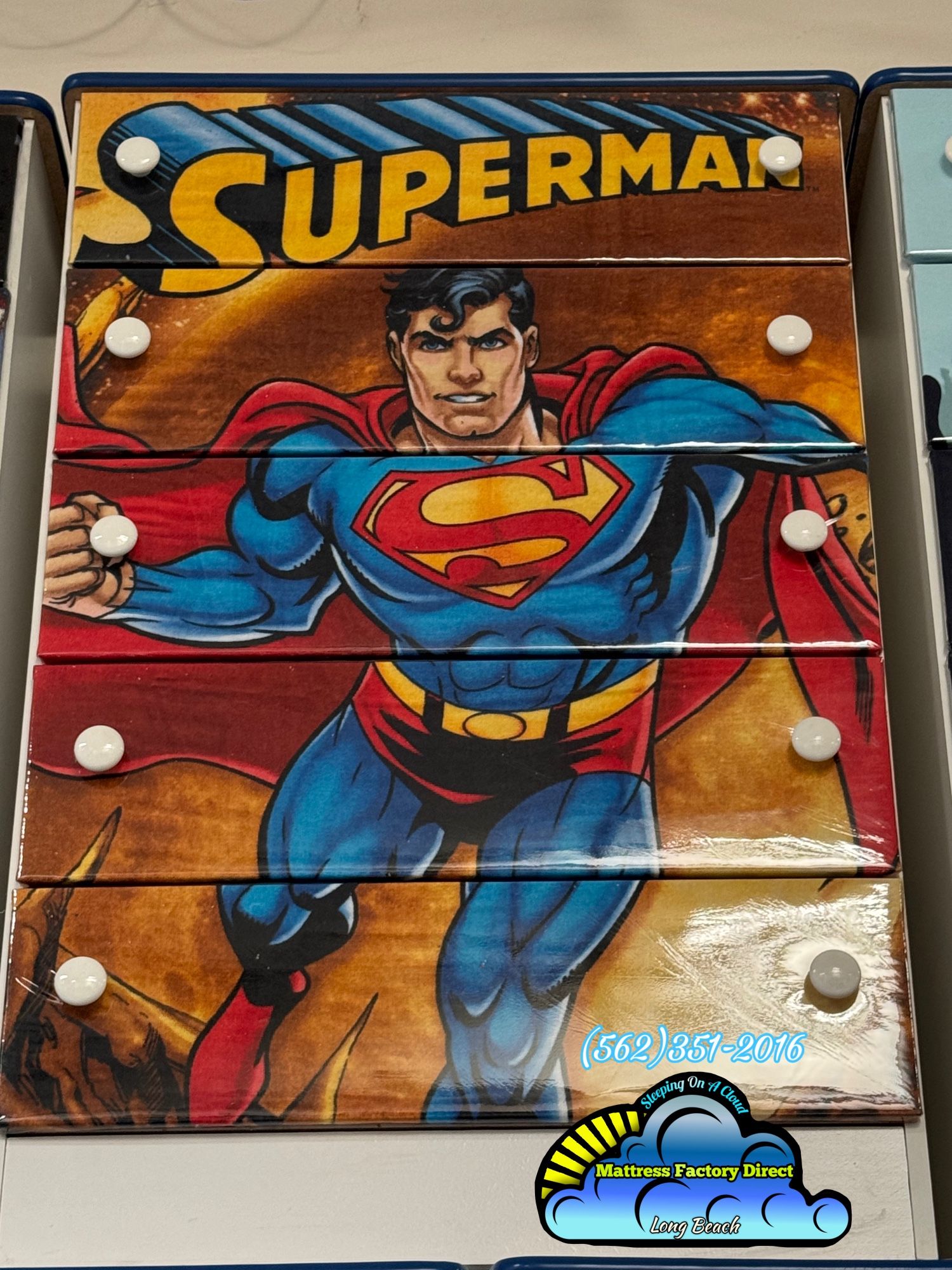 Superman Five Drawer Kid Dresser Assembly Included