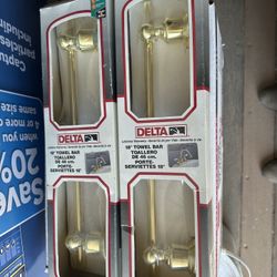 New! Gold Finished Towel Racks , Delta Brand Excellent Quality , New!! 