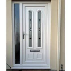 White  Front Door with Glass Panels