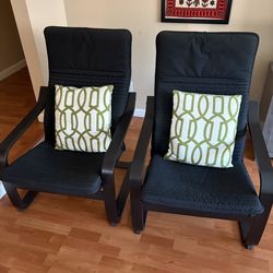 IKEA armchair with leg rest set of 2