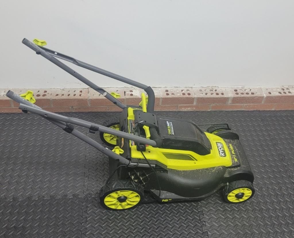 Ryobi Mower +Battery+Charger+Bag