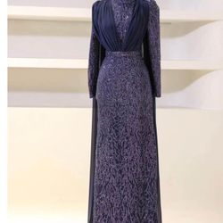 Lupin Navy Blue Evening Dress 