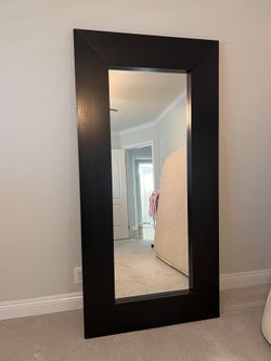 Large Wooden Black Mirror