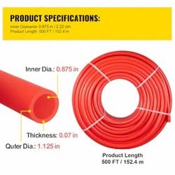 VEVOR PEX Pipe, 1 Inch x 500 FT Tubing, Non Oxygen Barrier Red B Pipe, Flexible Water Line for RV Sewer Hose, Plumbing, Radiant Heating