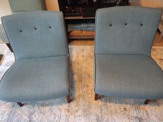 2 Teal Blue Accent Chairs, Like New