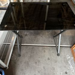 Black Glass Top Desk