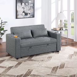 onvertible Sofa Sleeper Sofa W/ Cup Holders