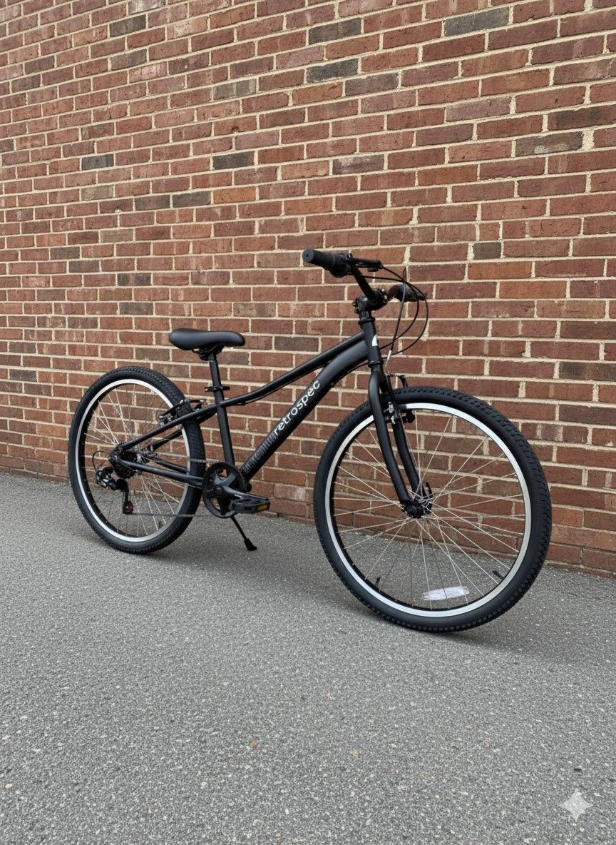 NEW RETROSPEC DART 24 MATTE BLACK 7 SPEED KIDS YOUTH BOYS GIRLS HYBRID BIKE