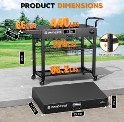 🆕 in 📦 Outdoor Grill Cart,440lbs Outdoor Grill Table,31x17inch Blackstone Griddle Stand,Portable Folding Cart with Wheels,2-Tier Storage Rack&Side S