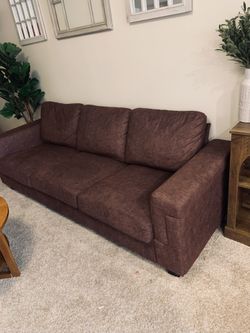 Mid Century Modern Mocha Brown Sofa