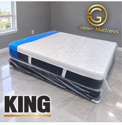 12” King Plush Pillow Top Mattress Set $399 | Brand New