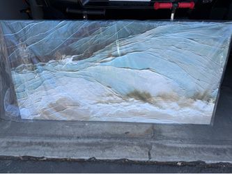 The Turquoise Paradise Ocean Wave Wall Art 60”x30” Textured Blue Abstract