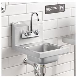 Regency 12" x 16" Wall Mounted Hand Sink with Gooseneck Faucet