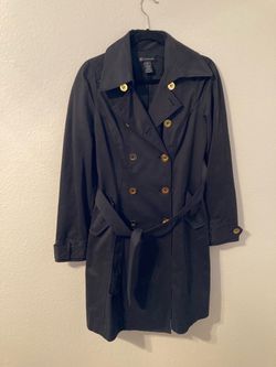 INC International Concepts Black Trench Coat