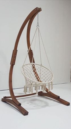 7 Ft. Teak Stain Hammock Chair Stand
