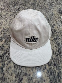 Vintage Nike Design by Johnson Script Logo White Strapback Hat