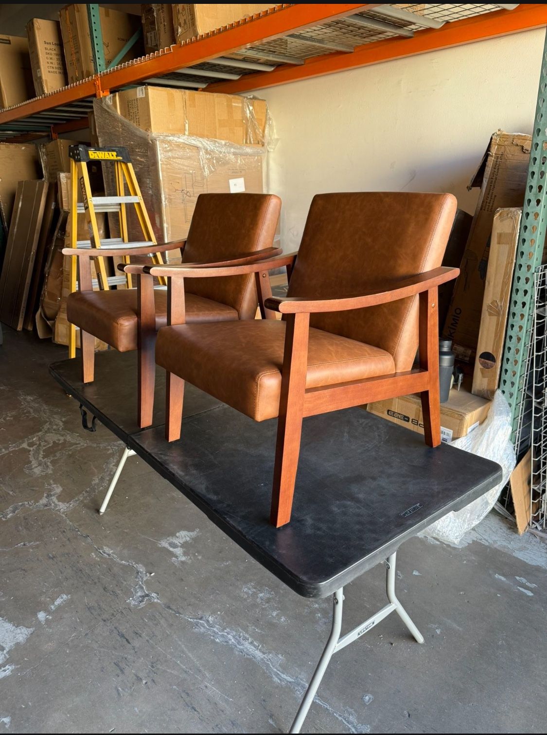 Pair Of Faux Leather Office Chairs 