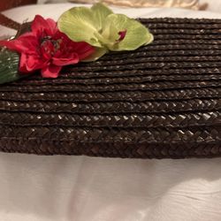 Vintage Natural Straw Clutch Bag