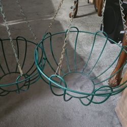 2 Heavy Duty Wired Flower/Plant Baskets