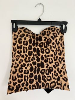 Cheetah Print Strapless Corset Top