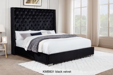 New Queen Bed Velvet Or Leather Black,white,grey
