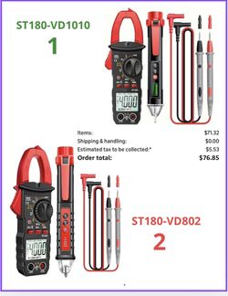 ST180 clamp Type multimeter Ammeter kit Measuring Current capacitance Resistance NVC Detection diode Continuity Duty Cycle(ST180-VD1010)-(ST180-VD802)