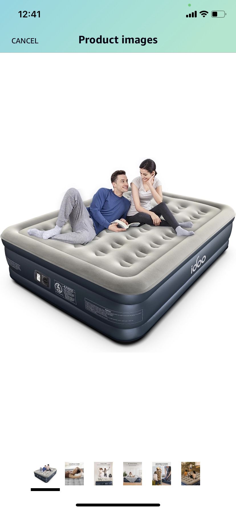 iDOO Queen Air Mattress with Built in Pump, Inflatable Mattress for Camping & Guest, Blow Up Mattress, colchon inflable, Airbed - Self Inflating, Fold