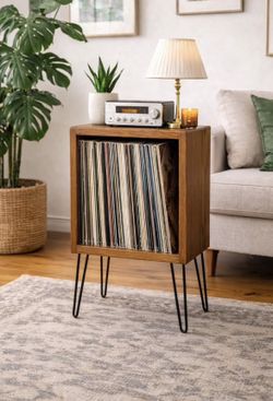 Vintage Solid Oak End/Side Table w/Storage