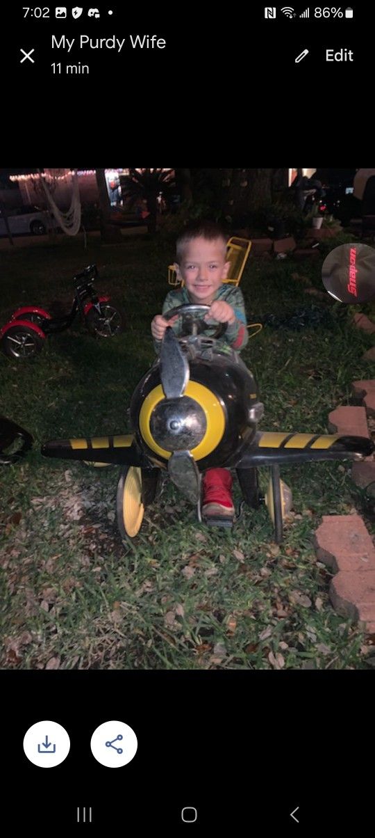 Push Car Yellow Jacket Plane For Kids