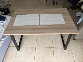 Modern Wood and Metal Dining Table